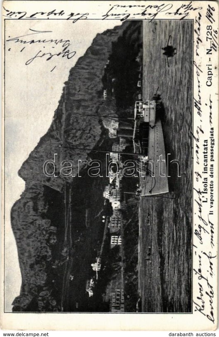 T2/T3 1906 Capri, L'Isola Incantata, Il Vaporetto Della Passeggiata / Passenger Steamship (EB) - Zonder Classificatie