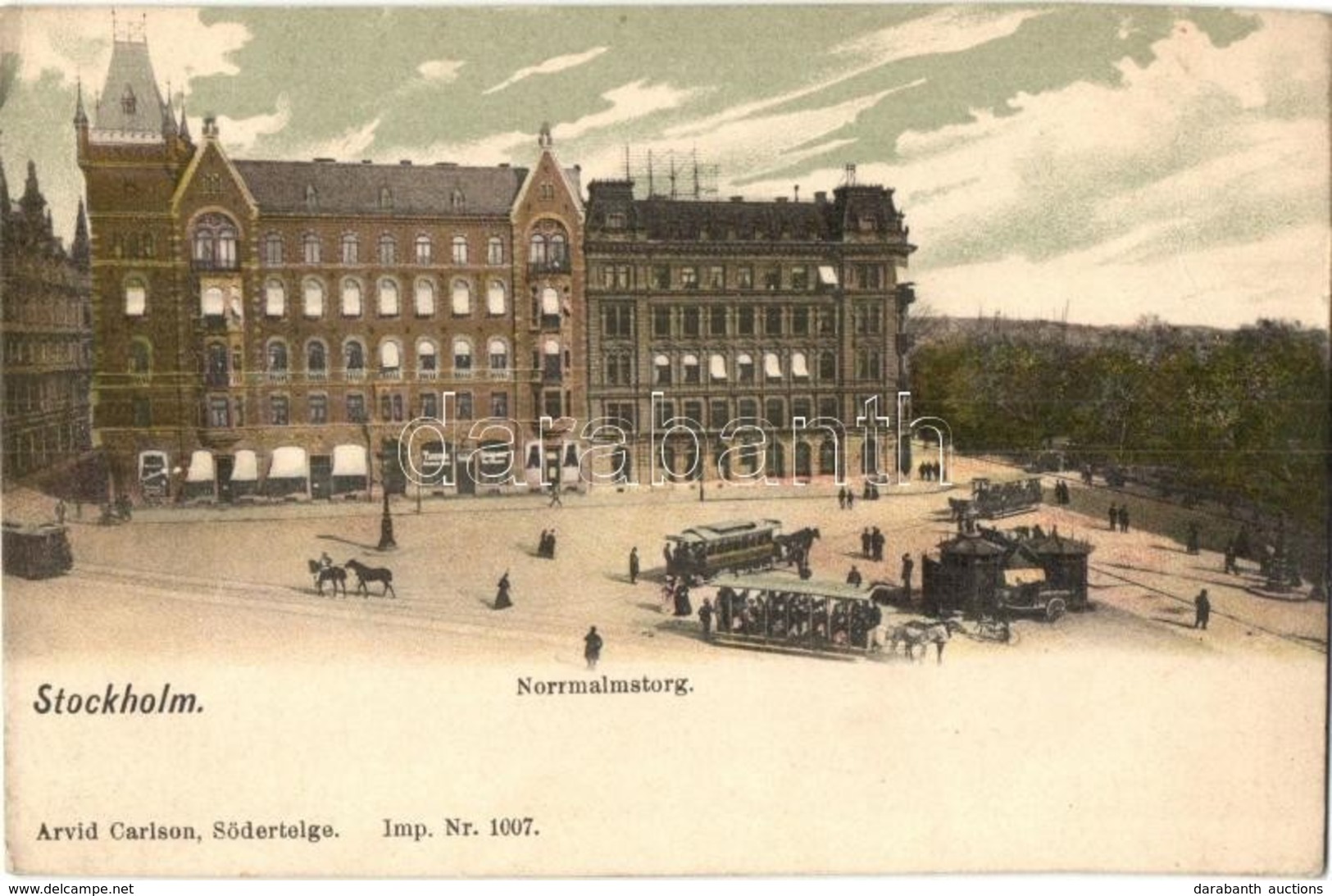 ** T2/T3 Stockholm, Norrmalmstrog / Square With Horse-drawn Trams (EK) - Zonder Classificatie