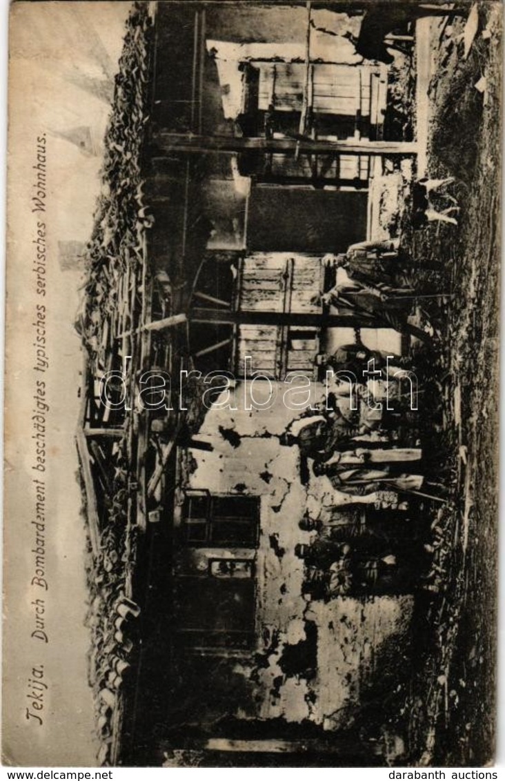 T3 1910 Tekija, Durch Bombardement Beschädigtes Typisches Serbisches Wohnhaus / Typical Serbian House Damaged During Bom - Zonder Classificatie