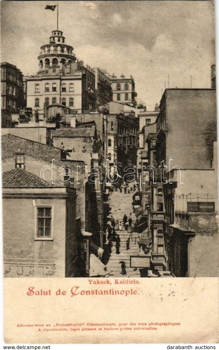 T3/T4 1901 Constantinople, Istanbul; Yuksek Kaldirim / Street View (r) - Ohne Zuordnung
