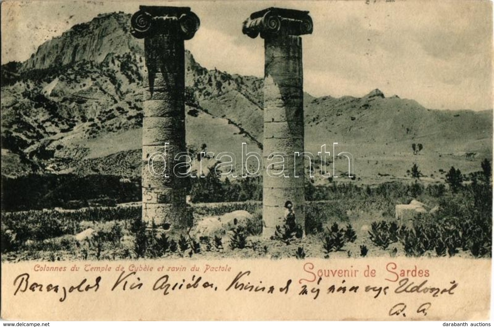 T3/T4 1905 Sardis, Sardes; Colonnes Du Temple De Cybele Et Ravin Du Pactole / Greek Temple Of Artemis (r) - Zonder Classificatie