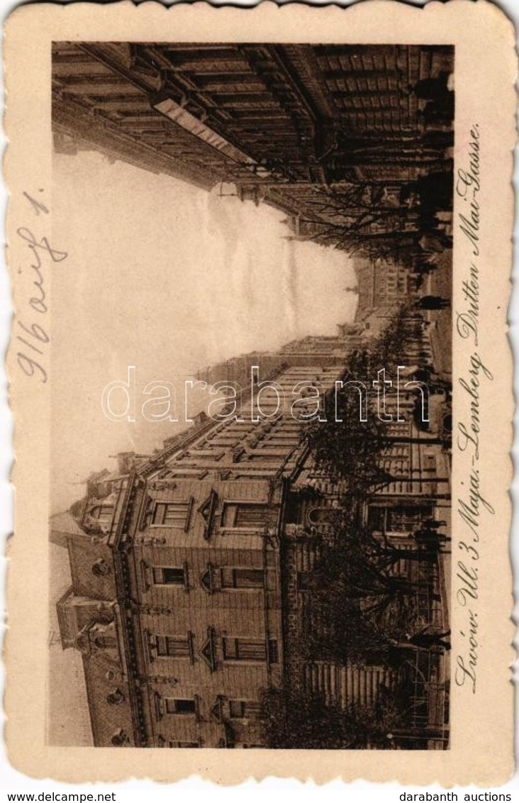 T2 1916 Lviv, Lwów, Lemberg; Ul. 3 Maja / Street View + 'K.u.K. Etappenstationskommando' - Zonder Classificatie