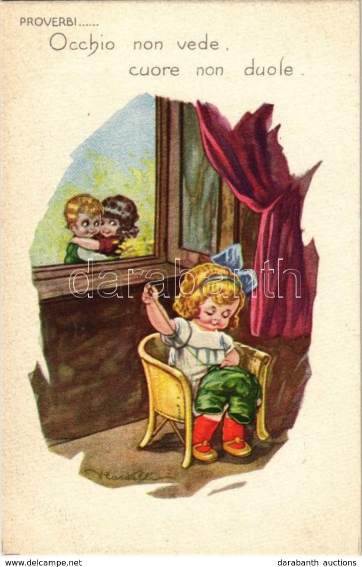 ** T1 Proverbi... / Italian Children Art Postcard. Anna & Gasparini 593-1 S: V. Castelli - Zonder Classificatie