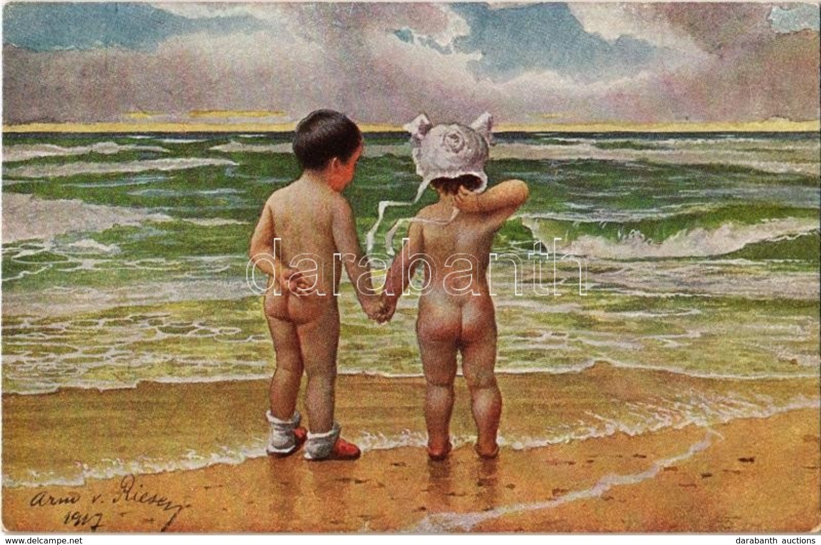 ** T1 Die Lebensmüden / Children Art Postcard. E.A. Schwerdtfeger & Co. 587. S: A. V. Riesen - Zonder Classificatie