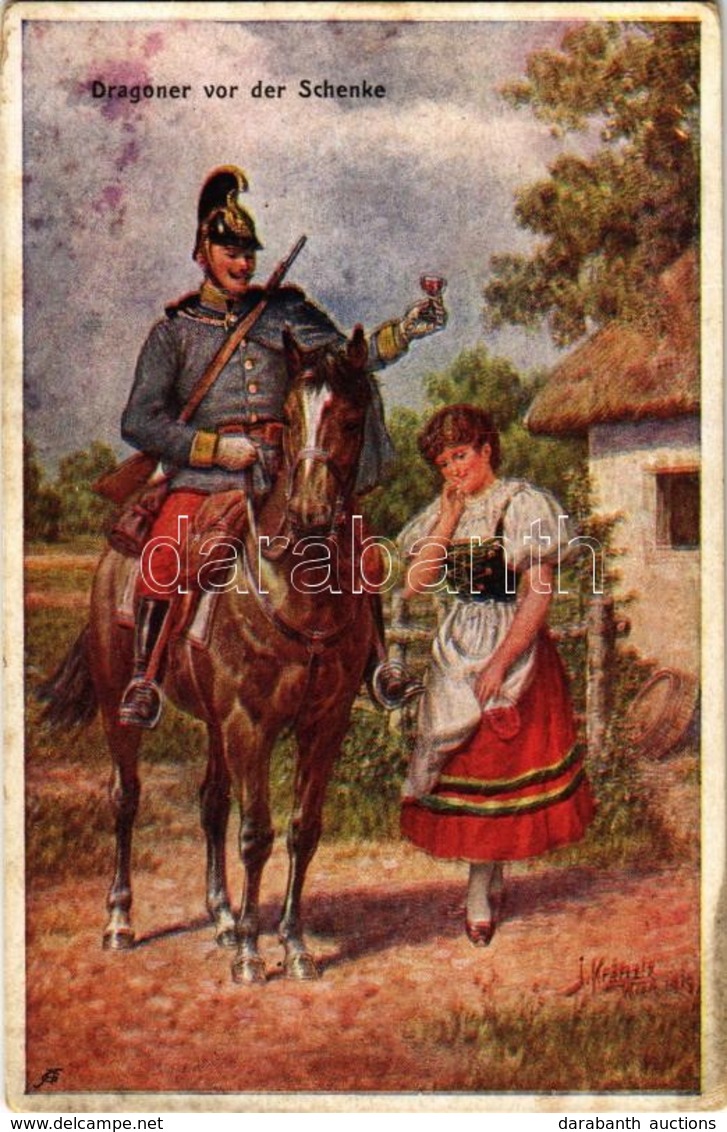 ** T2/T3 Dragoner Vor Der Schenke. Kriegshilfsbüro Nr. 154. / WWI Austro-Hungarian K.u.K. Military, Dragoon Cavalryman I - Zonder Classificatie