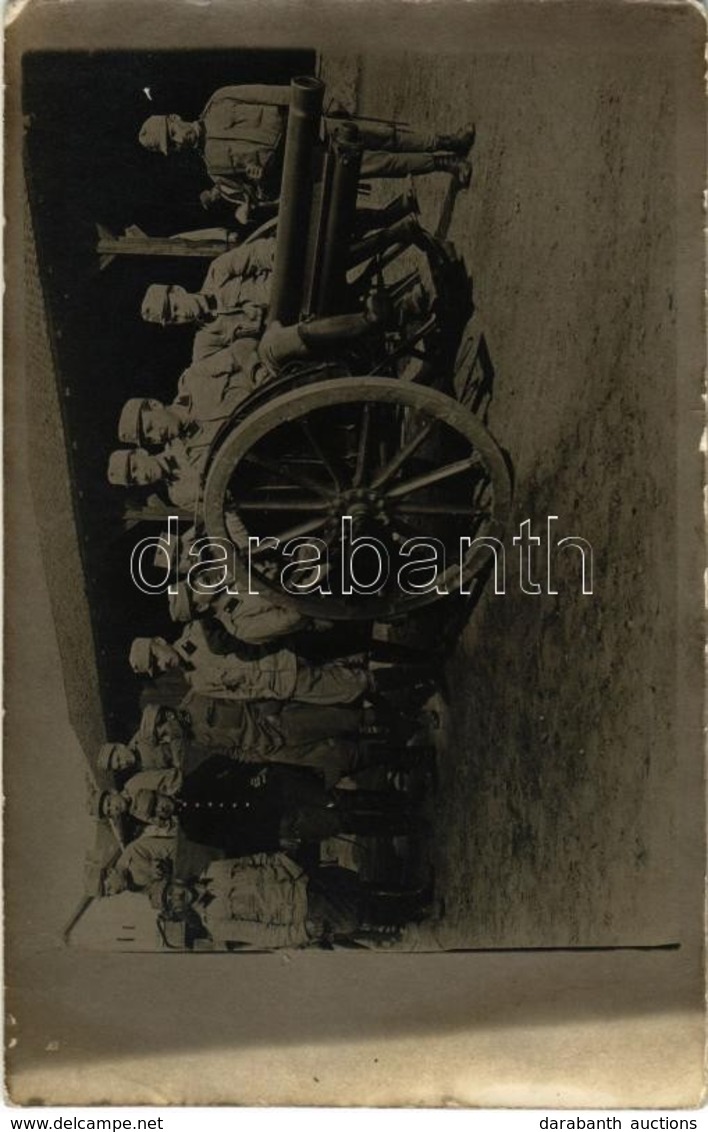 ** T2/T3 15 Cm-es ágyú Szállítás Közben Katonákkal / WWI Austro-Hungarian K.u.K. Military, 15 Cm Caliber Cannon With Sol - Zonder Classificatie