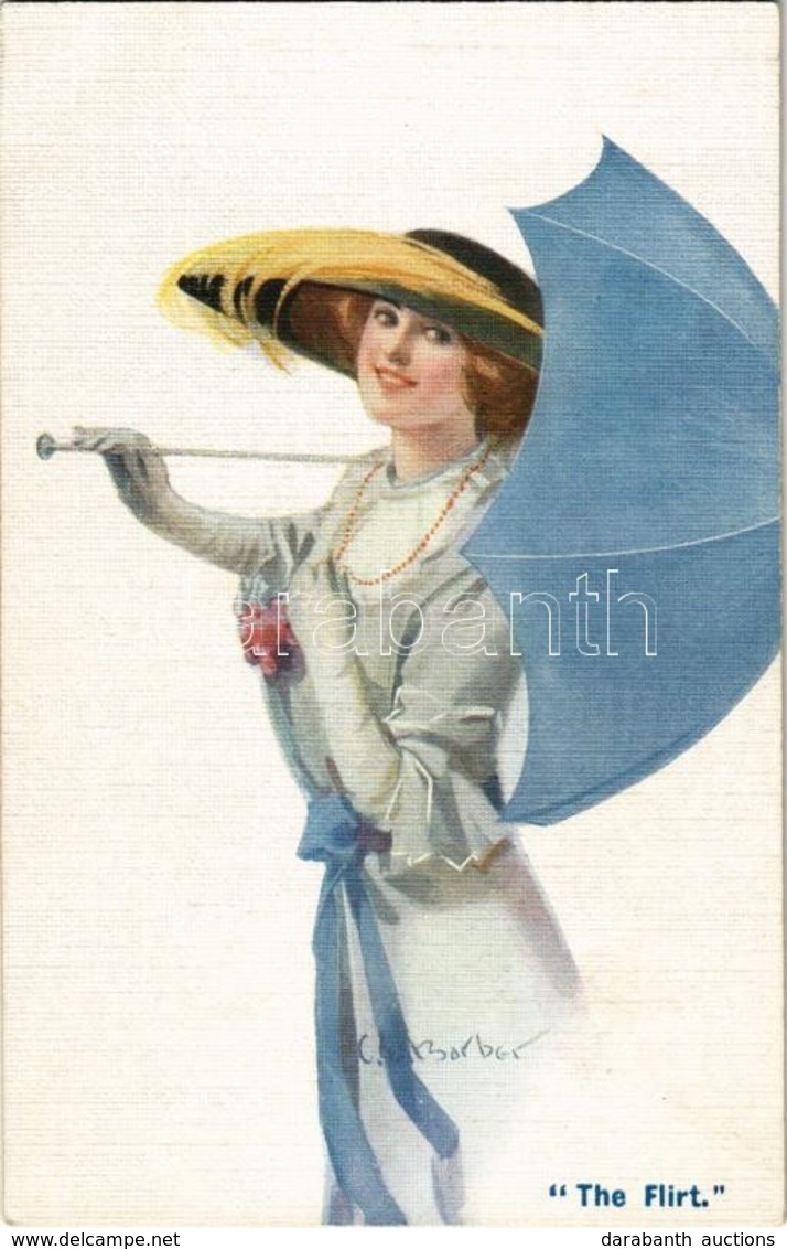** T1 The Flirt / Lady With Umbrella. The Carlton Publishing Co. London Series No. 660. S: C.W. Barber - Zonder Classificatie