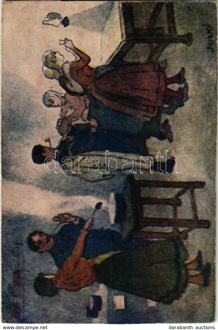 ** T2/T3 Szilveszteri ólomöntés / Hungarian Folklore Art Postcard, New Year's Eve S: Juszkó (EK) - Zonder Classificatie