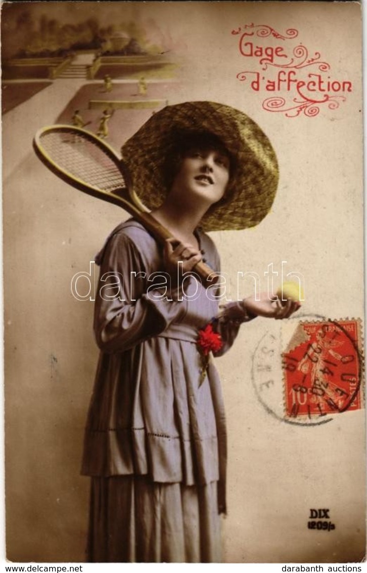 T2 Gage D'affection / Lady With Tennis Racket. DIX 1209/3. - Zonder Classificatie