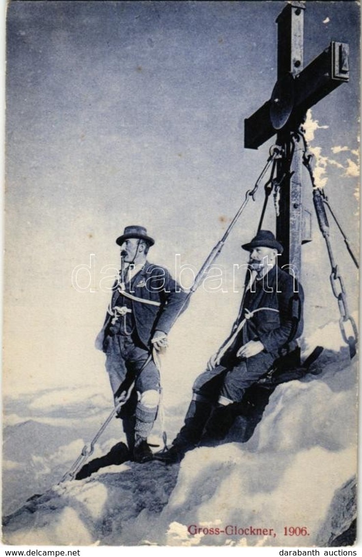 * T2/T3 1906 Grossglockner (Alps), Mountaineers At The Mountain Top, Alpinists, Mountain Climbing (felületi Sérülés / Su - Zonder Classificatie