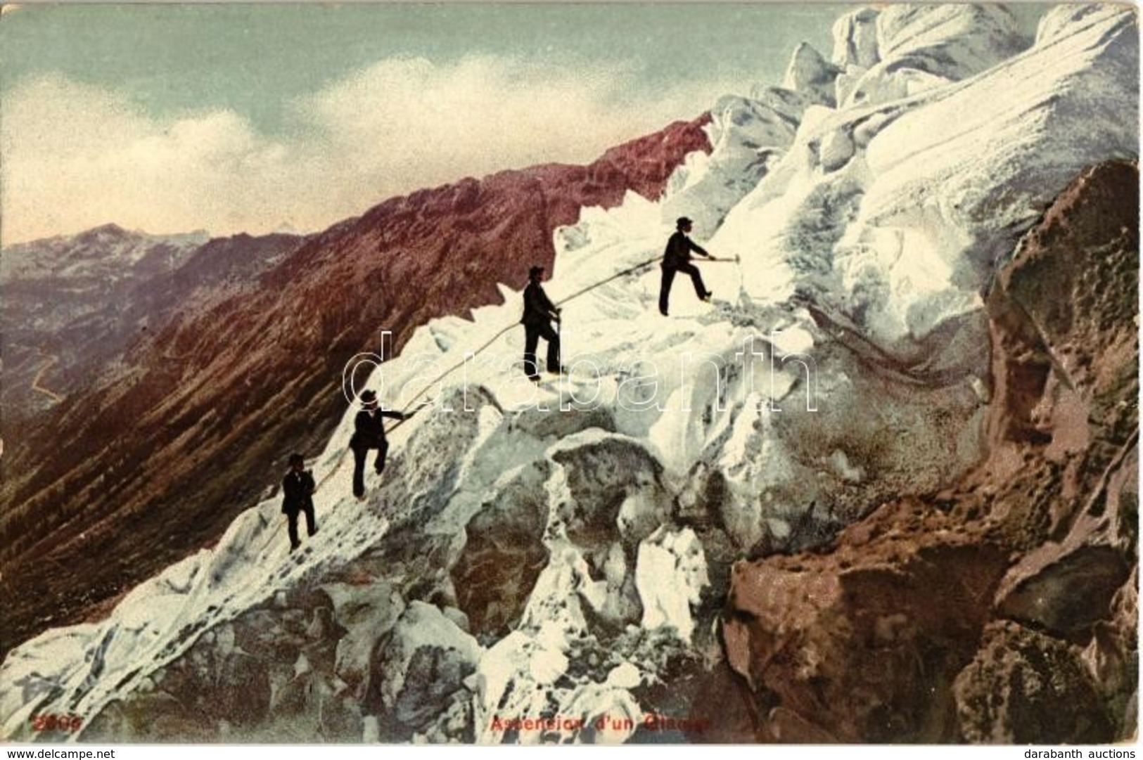 ** T2/T3 Ascension D'un Glacier / Mountaineers Climbing A Glacier, Alpinists. Edition Photoglob Co. 2904. (fl) - Zonder Classificatie
