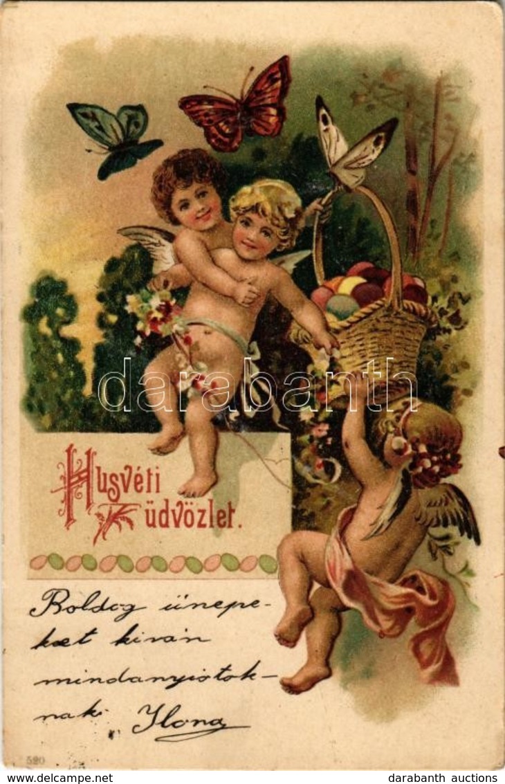 T2 1908 Húsvéti üdvözlet! / Easter Greeting Art Postcard, Litho - Zonder Classificatie