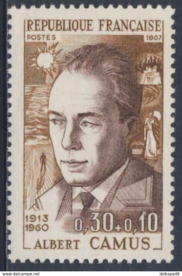 France Rep. Française 1967 Mi 1589 YT 1514 Sc B407 SG 1738 ** Albert Camus, Writer / Schriftsteller, Nobelpreis (1957) - Schrijvers