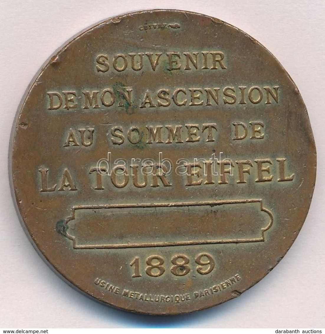 Franciaország ~1889. 'Az Eiffel-torony Megmászásának Emlékére' Aranyozott Br Szuvenír érem (42mm) T:2 Több Ph.,aranyozás - Ohne Zuordnung