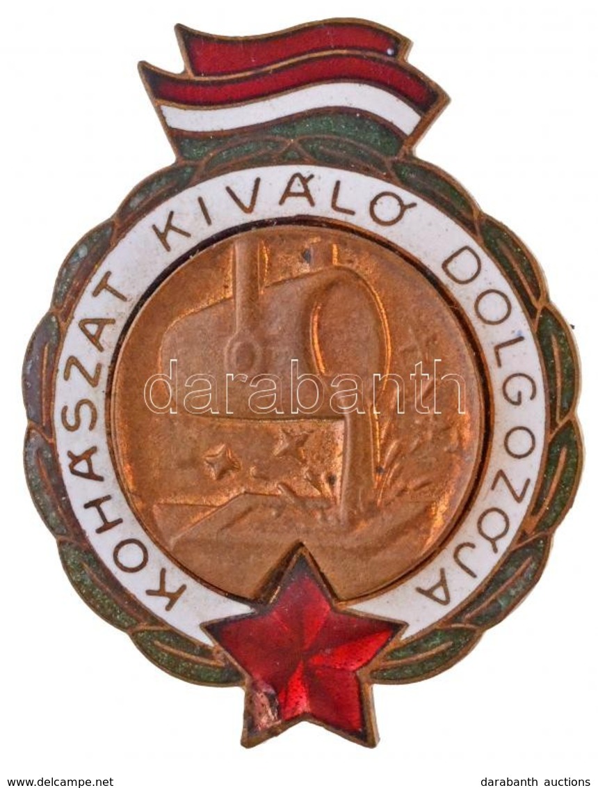 ~1970-1980. 'Kohászat Kiváló Dolgozója' Zománcozott Fém Jelvény (34x44mm) T:2 Kis Zománchiba - Zonder Classificatie