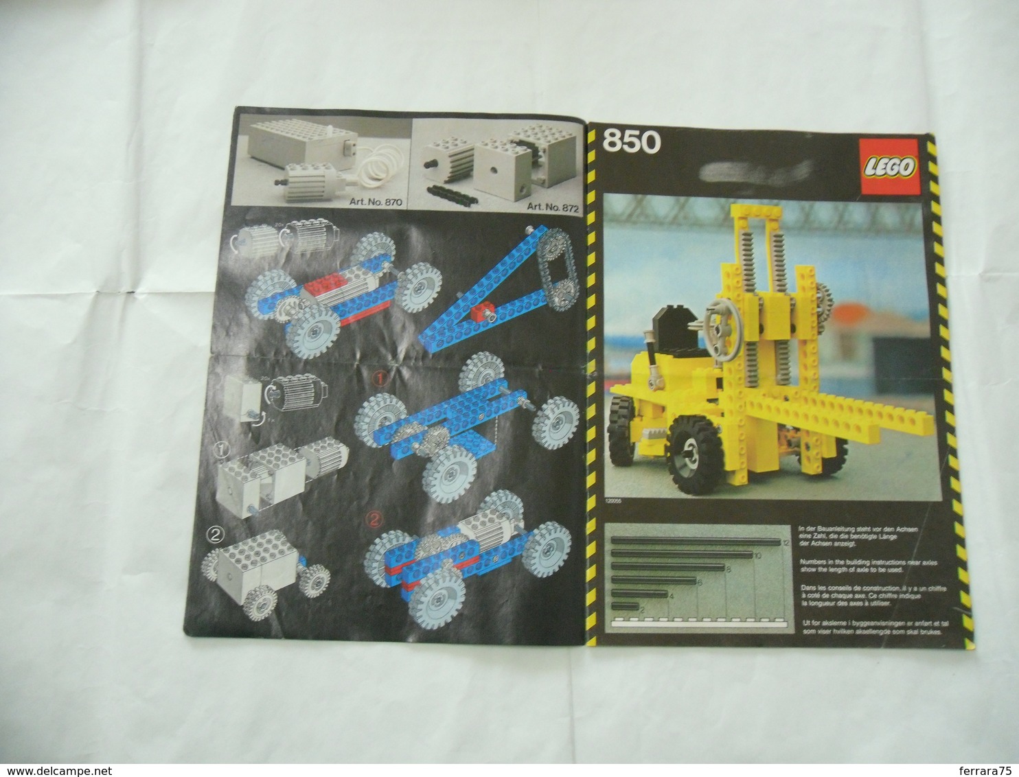 LEGO TECHNIC SOLO MANUALE ISTRUZIONI COSTRUZIONE 850-854-870 TRATTORE VINTAGE - Cataloghi