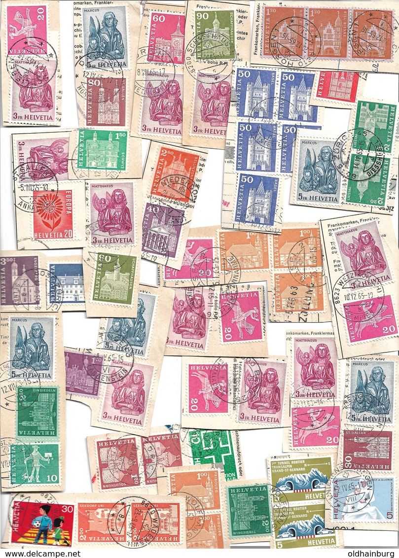 3041a: Hohe Frankenwerte Auf Paketkarten- Ausschnitten, 5 Scans ! - Collections