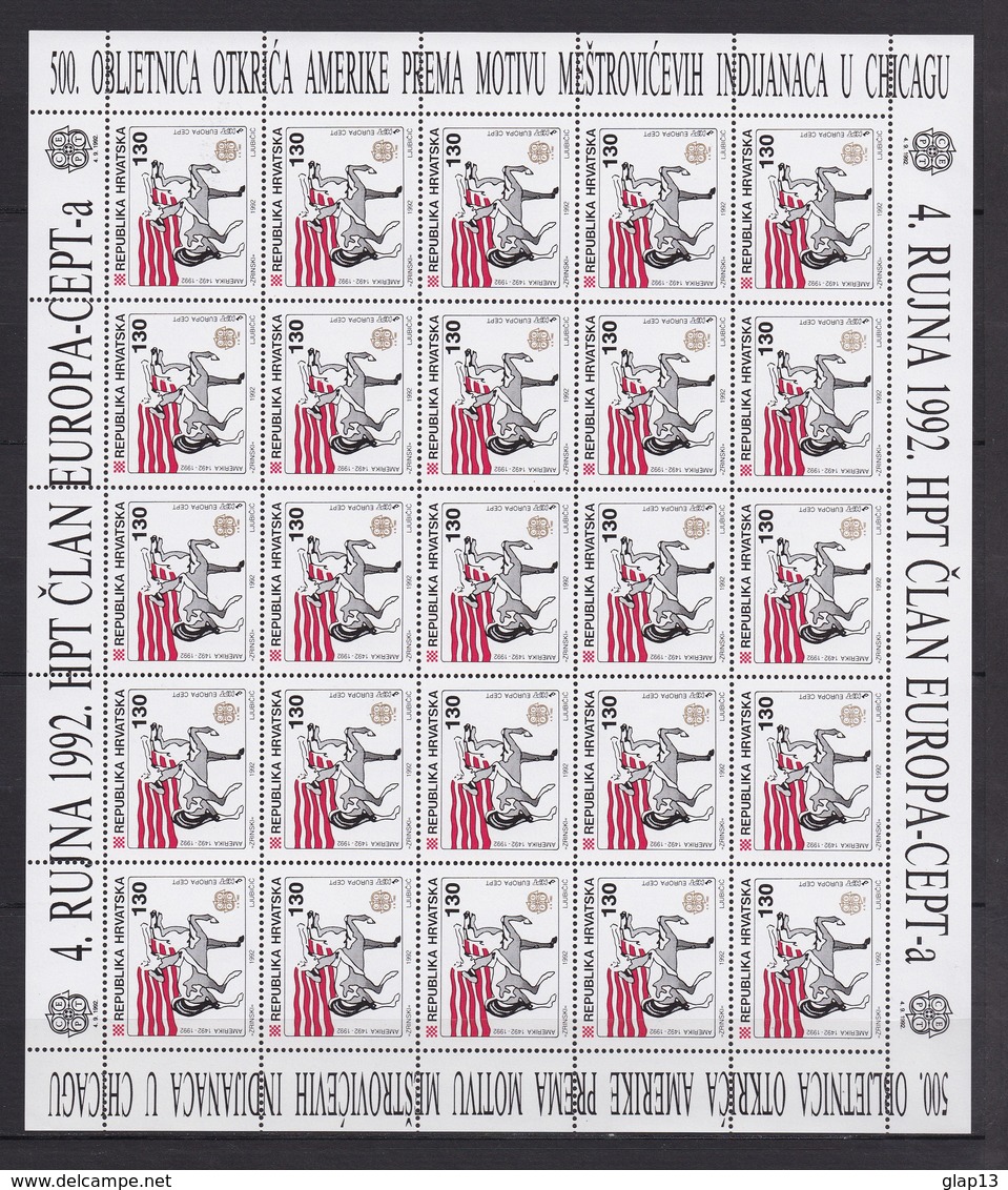 FEUILLE NEUVE** TIMBRE N°169/72 - EUROPA 1992 - 500 IEME ANNIVERSAIRE DE LA DECOUVERTE DE L'AMERIQUE PAR C.COLOMB