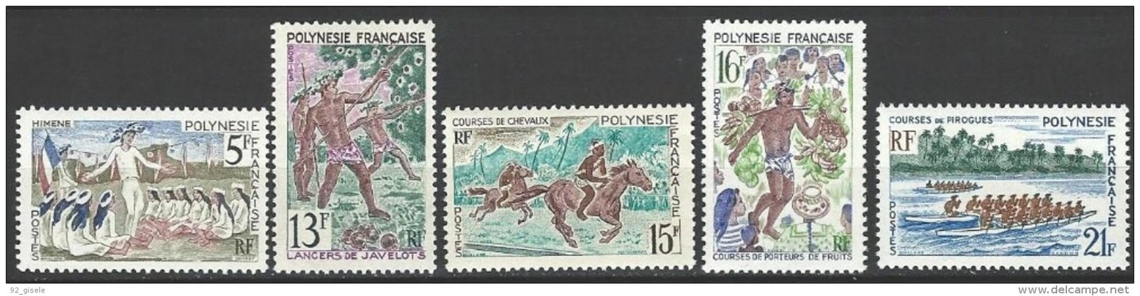 Polynésie YT 47 à 51" Fête De Juillet " 1967 Neuf** - Unused Stamps