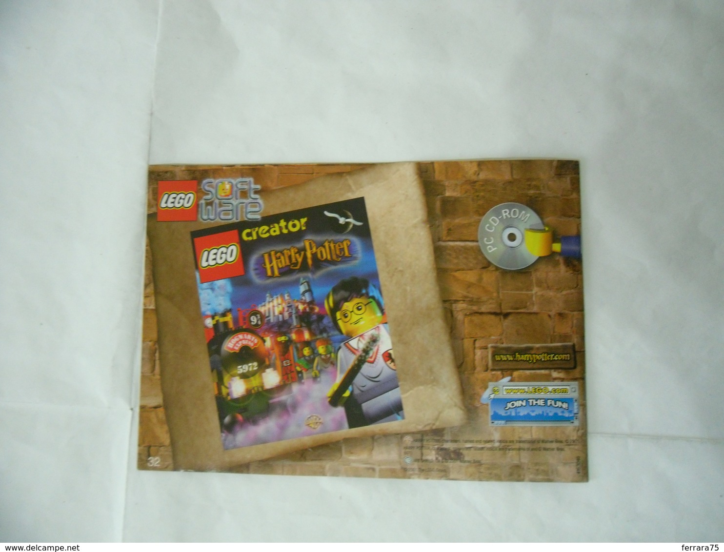 LEGO  SOLO MANUALE ISTRUZIONI COSTRUZIONE LEGO HARRY POTTER 4704.