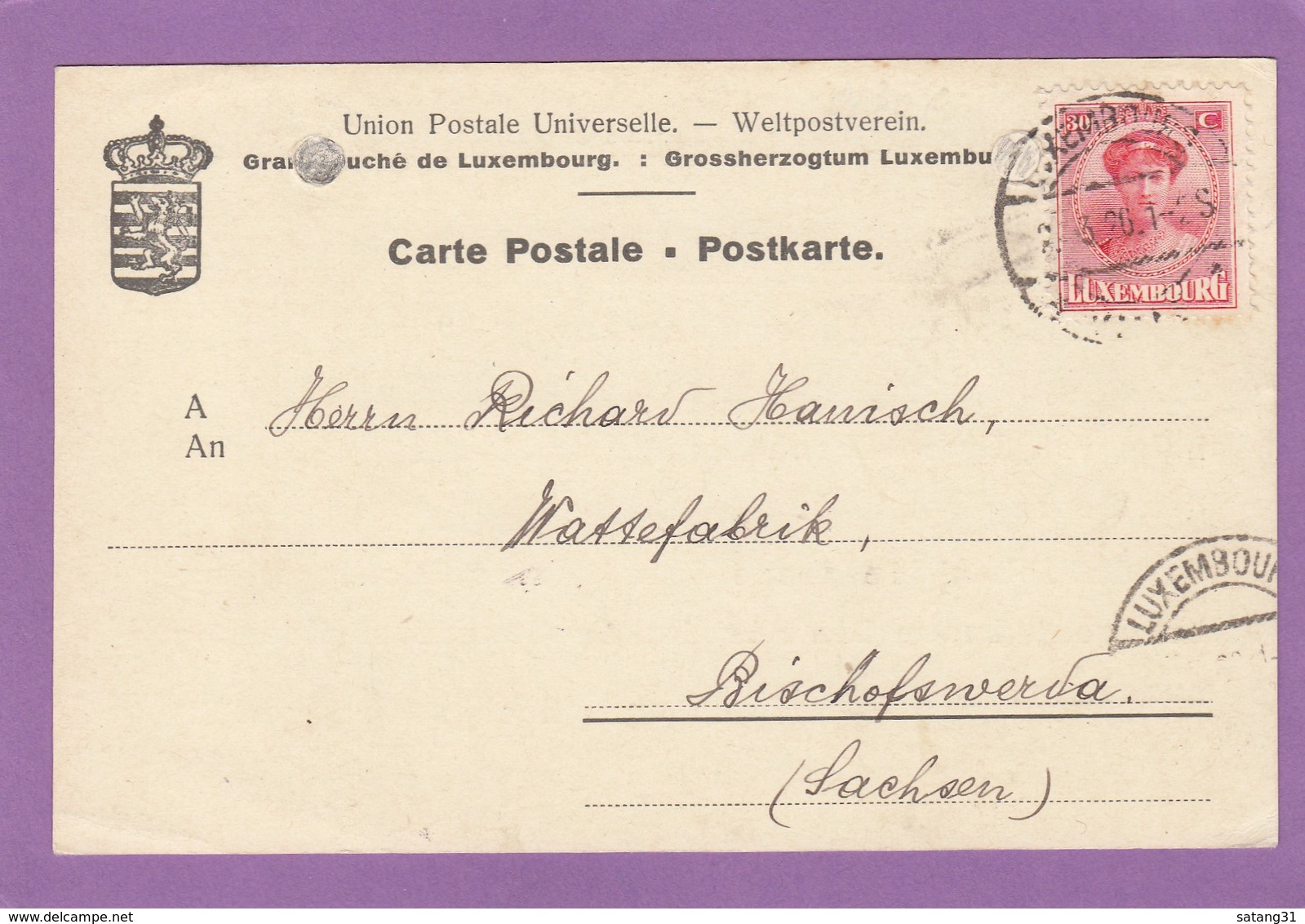 MANUFACTURE DE GANTS/HANDSCHUHNÄHEREI,ALBERT REINHARD.POSTKARTE NACH BISCHOFSWERDA. - Briefe U. Dokumente