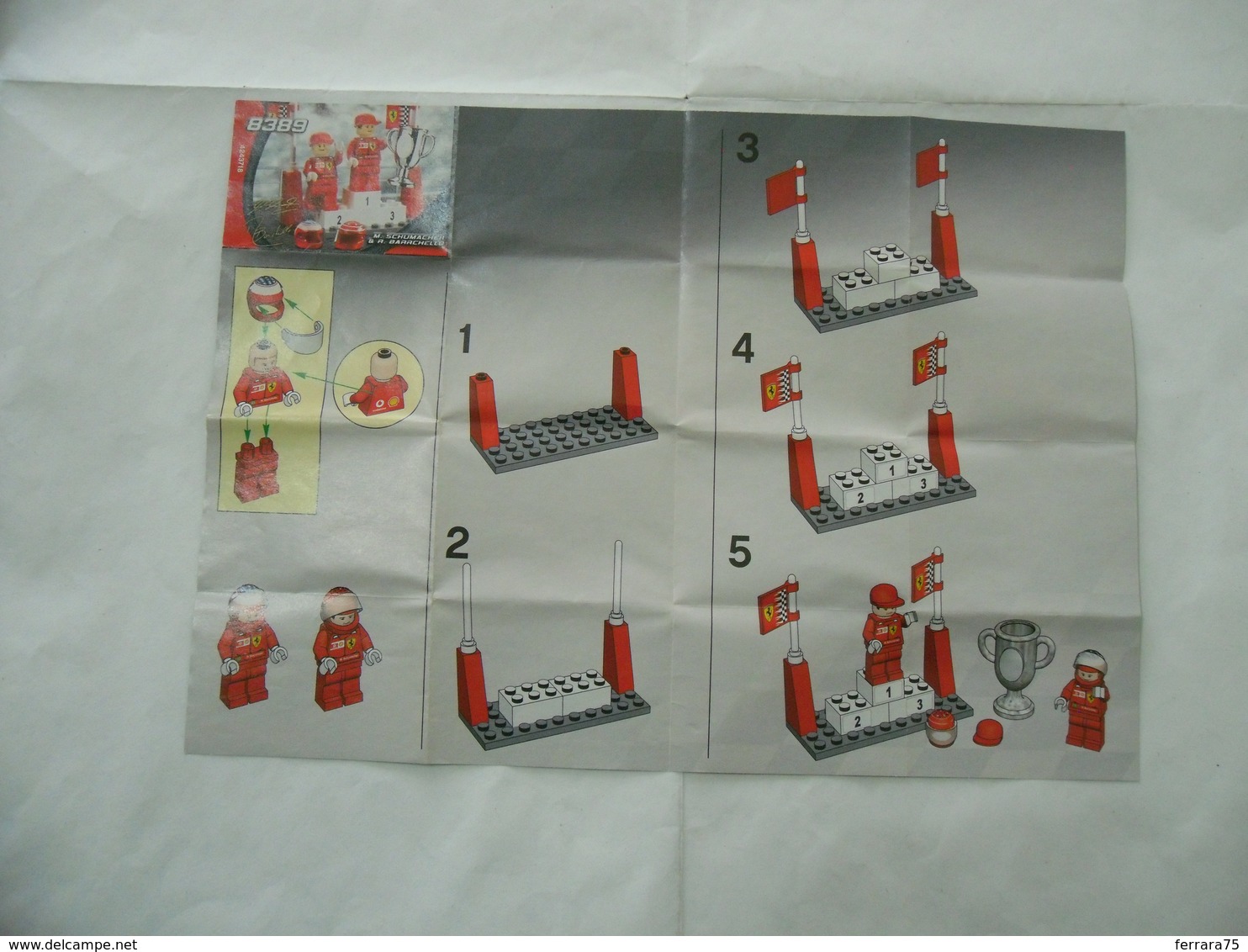 LEGO  SOLO MANUALE ISTRUZIONI COSTRUZIONE 8389 SCHUMACHER BARRICHELLO. - Catalogues