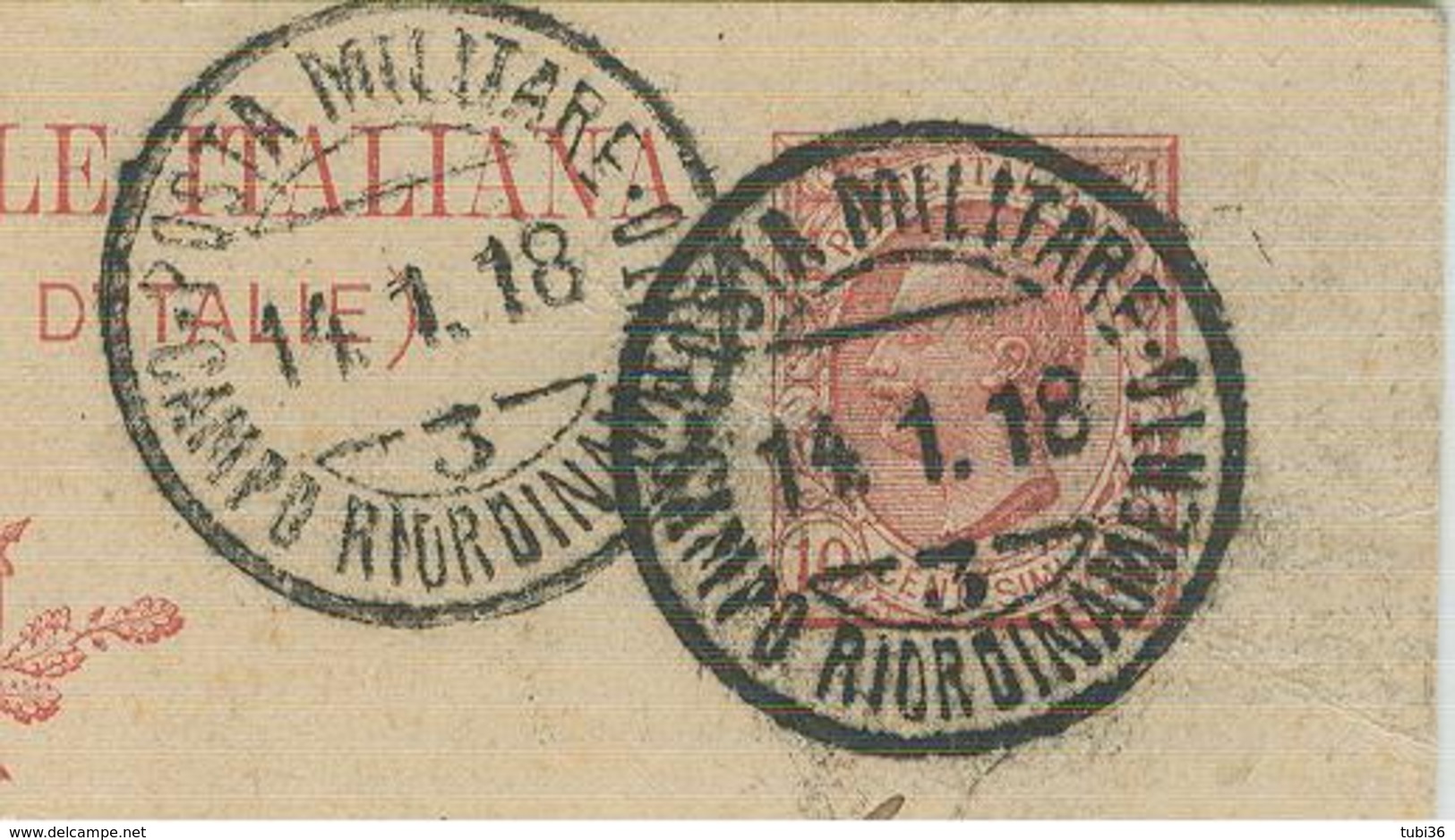 C.P. LEONI Cent.10(mill.16),TIMBRO POSTA MILITARE-CAMPO RIORDINAMENTO 3 (CIVIDALE),1918,PER MODENA - Military Mail (PM)