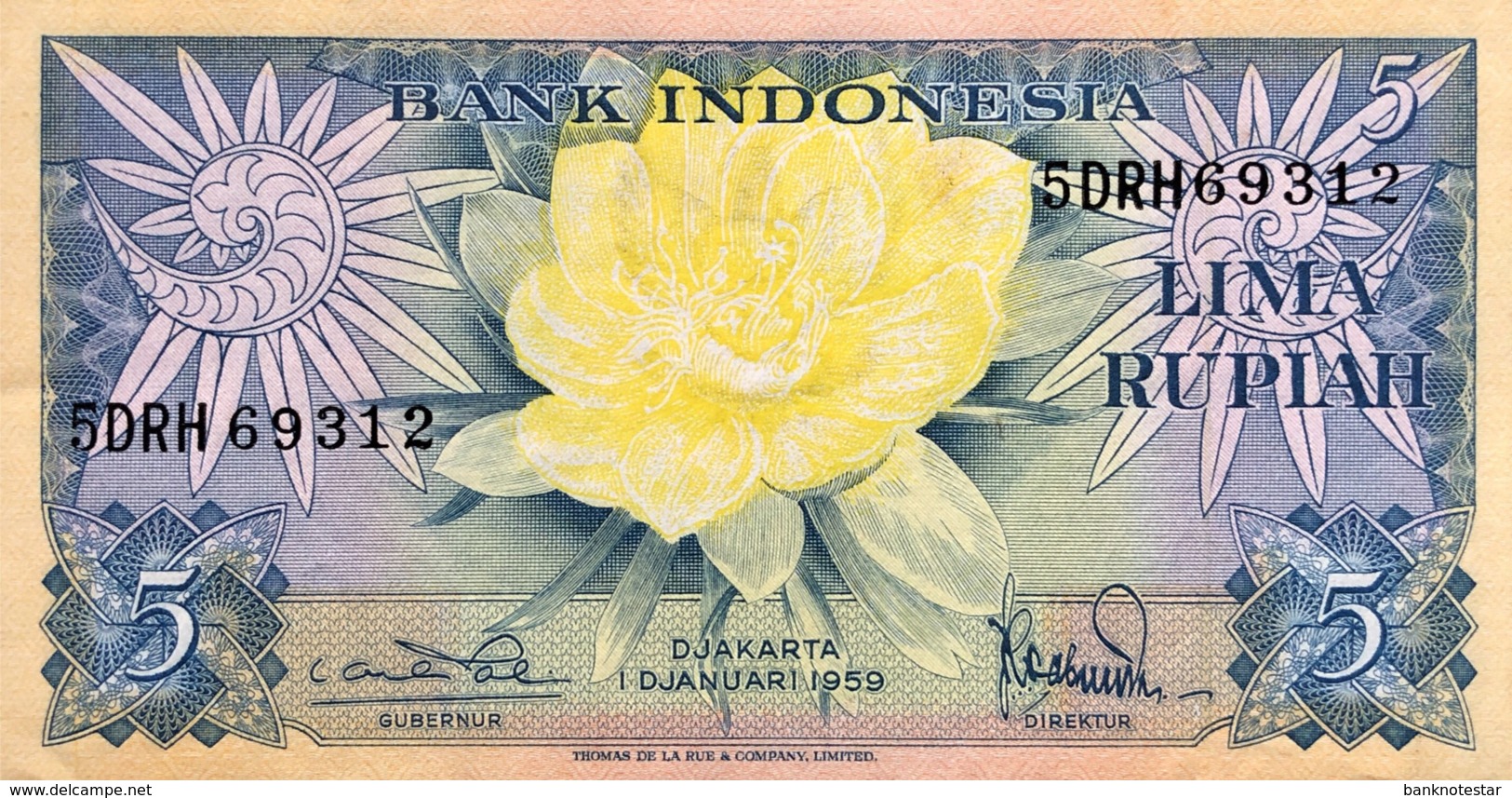 Indonesia 5 Rupiah, P-65 (1959) - UNC - Indonesia