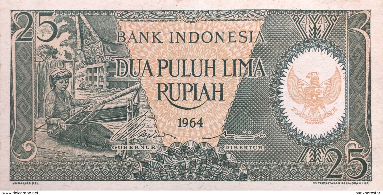 Indonesia 25 Rupiah, P-95 (1964) - UNC - Indonesien