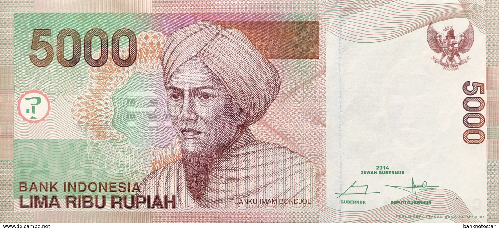 Indonesia 5.000 Rupiah, P-142n (2014) - UNC - Indonesien