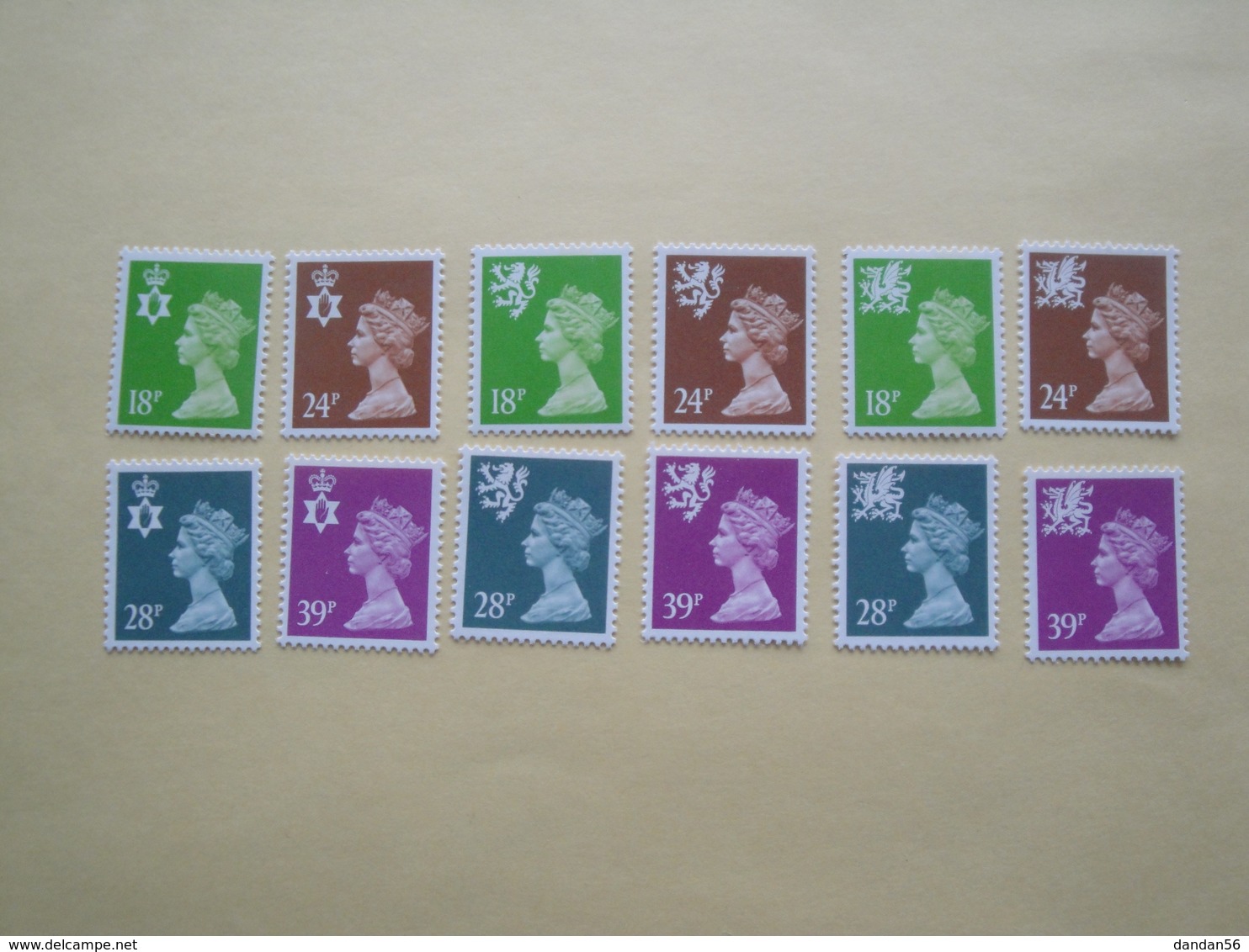 1991  Grande Bretagne Yv 1579/90  ** MNH Série Courante Cote 24.00 €  Michel Nir 59/2 Sch 61/4  Wal 60/3  Definitives - Neufs