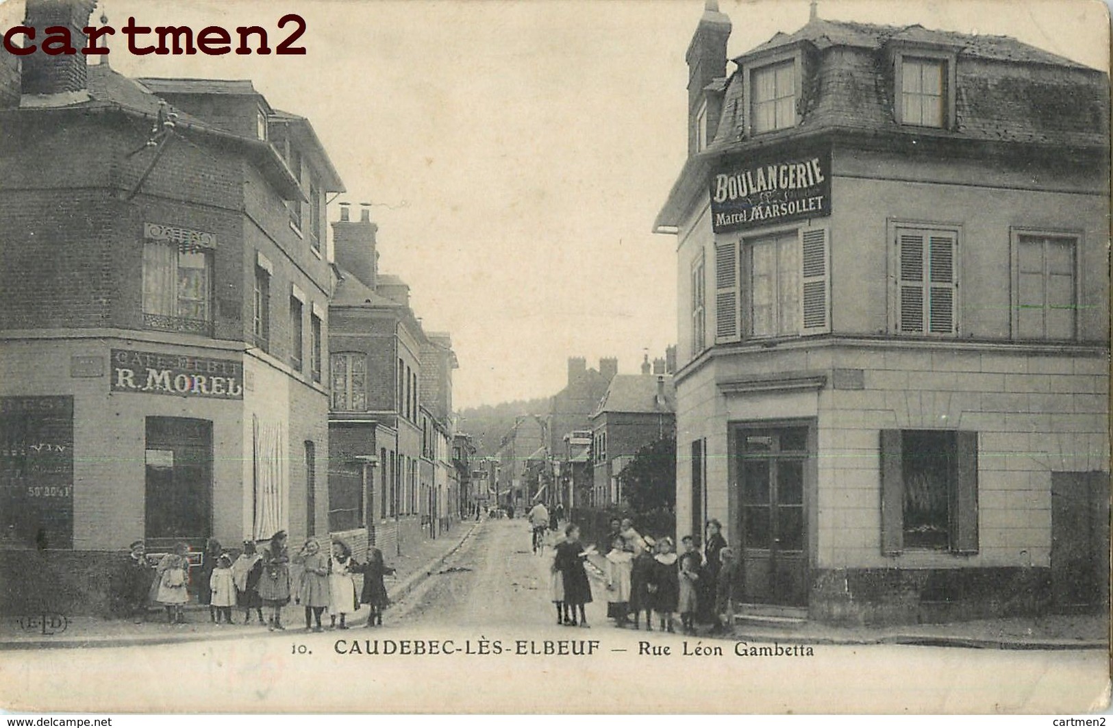 CAUDEBEC-LES-ELBEUF RUE LEON GAMBETTA CAFE BOULANGERIE  76 - Caudebec-lès-Elbeuf