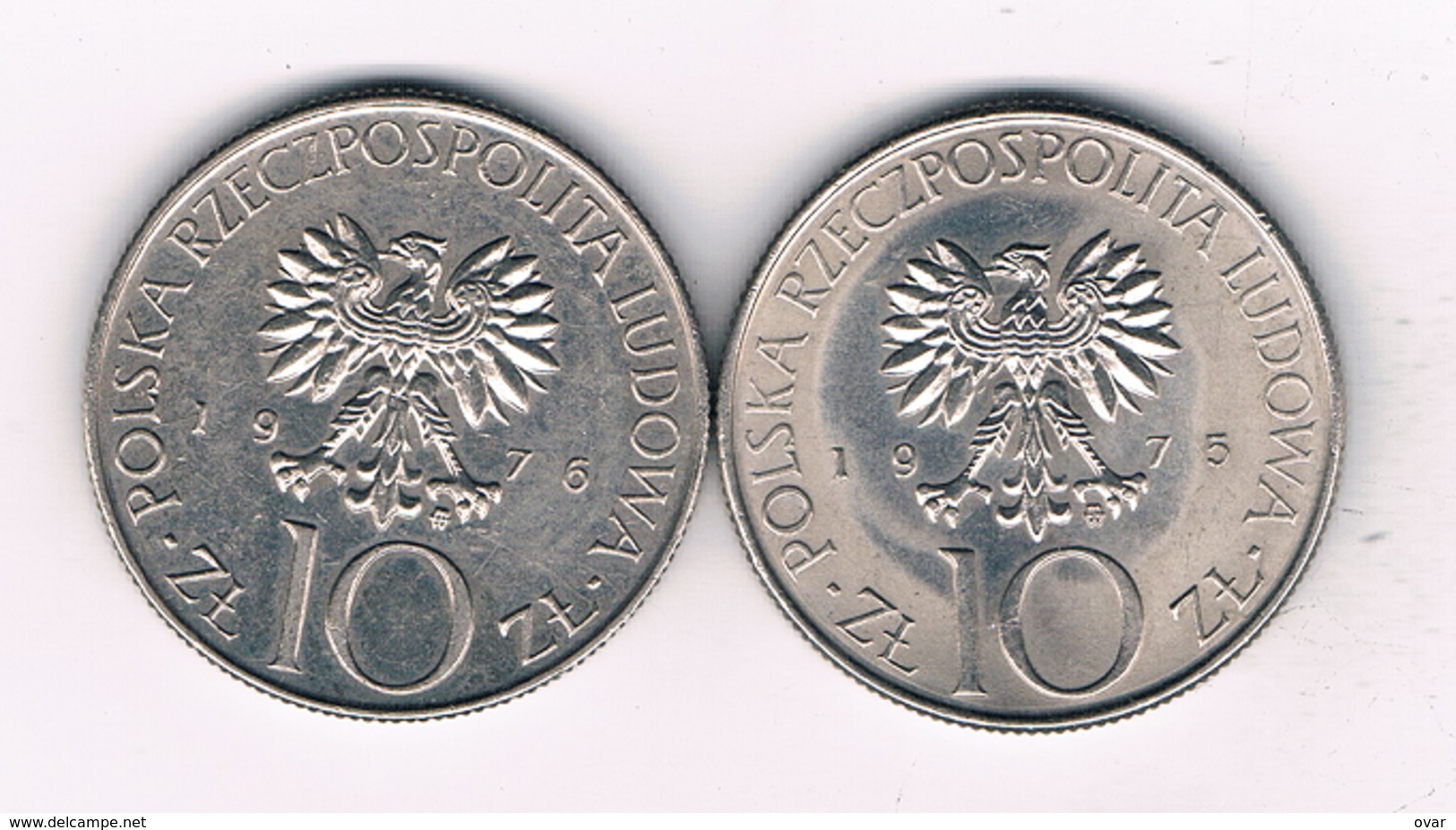 10 ZLOTY 1975+1976 POLEN /3832/ - Pologne