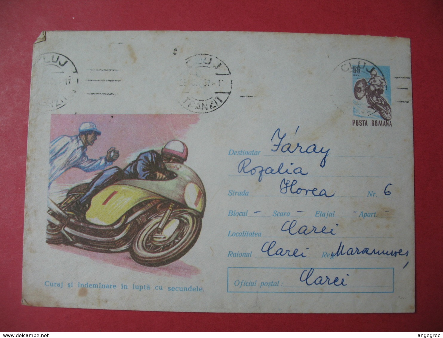 Entier Postal  Moto   Roumanie  1967 - Motos