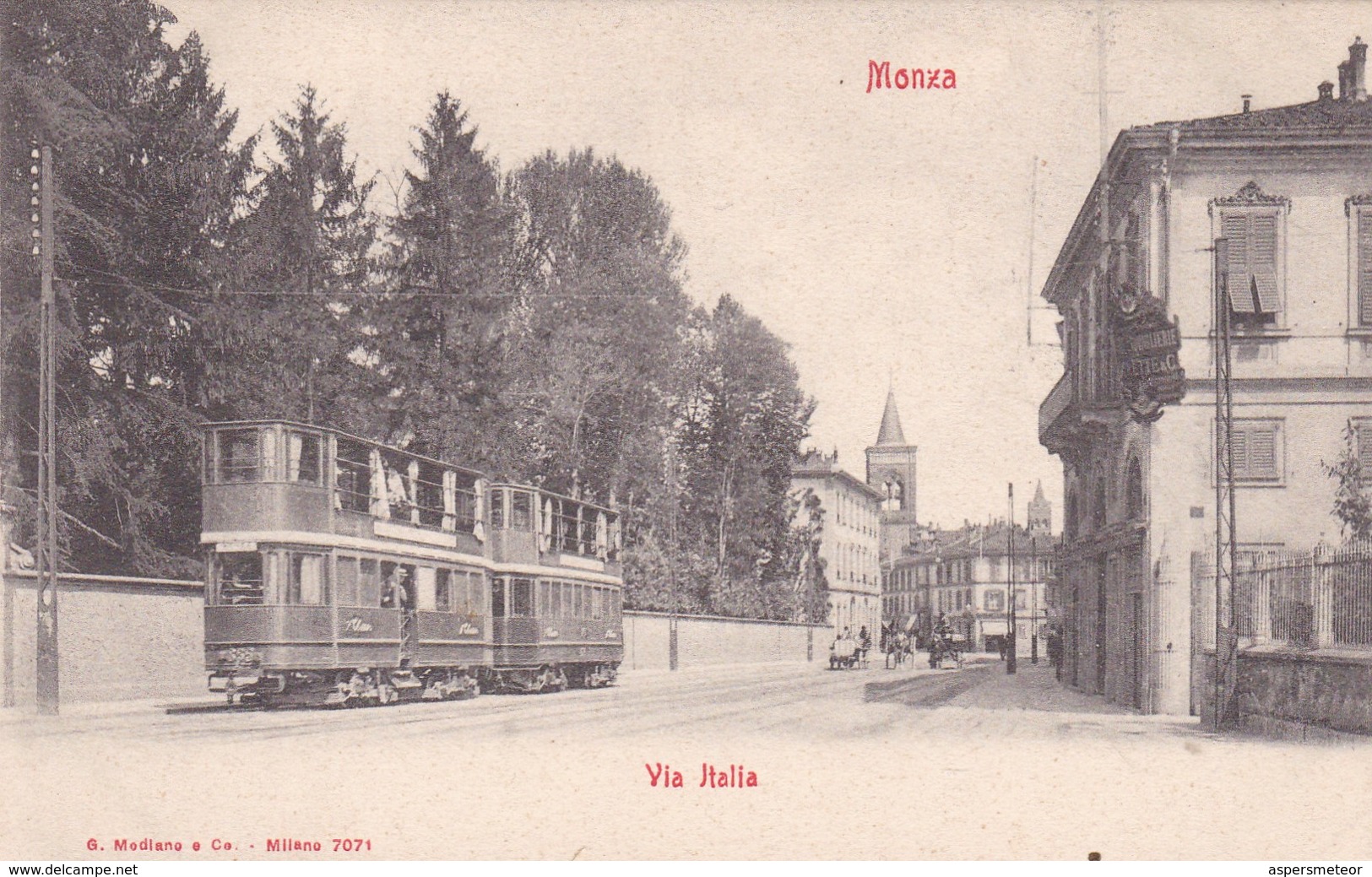 MONZA. VIA  ITALIA. G MODIANO E CO. CPA CIRCA 1900 TBE - BLEUP - Monza