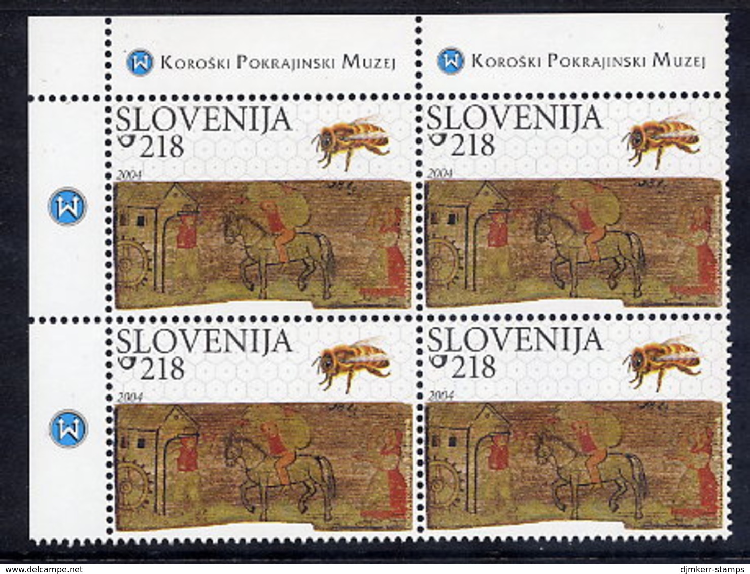 SLOVENIA 2004 Painted Beehive Panel Block Of 4 MNH / **.  Michel 475 - Slovénie