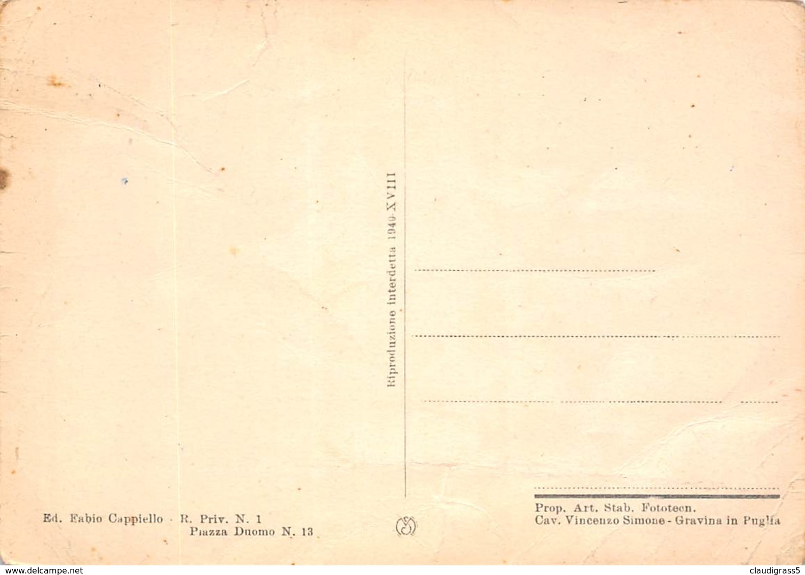 0458 "ALTAMURA (BA) - PANORAMA" AUTO ANNI '50/60. CART. ORIG. NON SPED. - Altamura