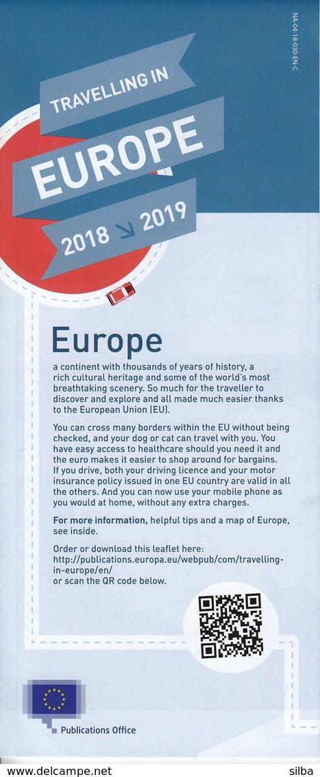 Traveling In Europe 2018 - 2019 / European Union Regulations / Map, Brochure - Dépliants Turistici