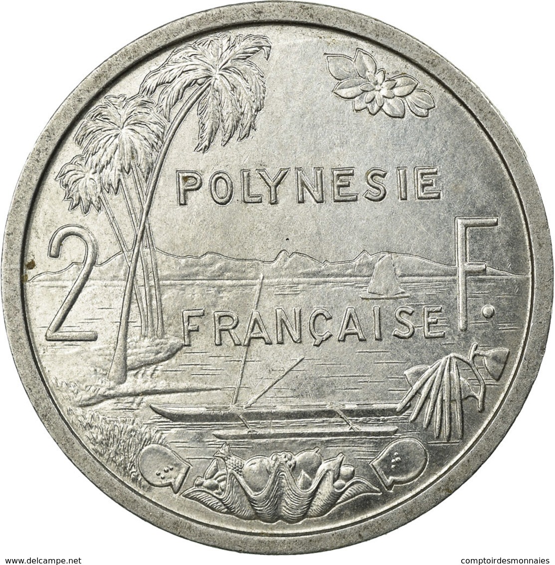 Monnaie, French Polynesia, 2 Francs, 1965, TTB+, Aluminium, KM:3 - Polynésie Française