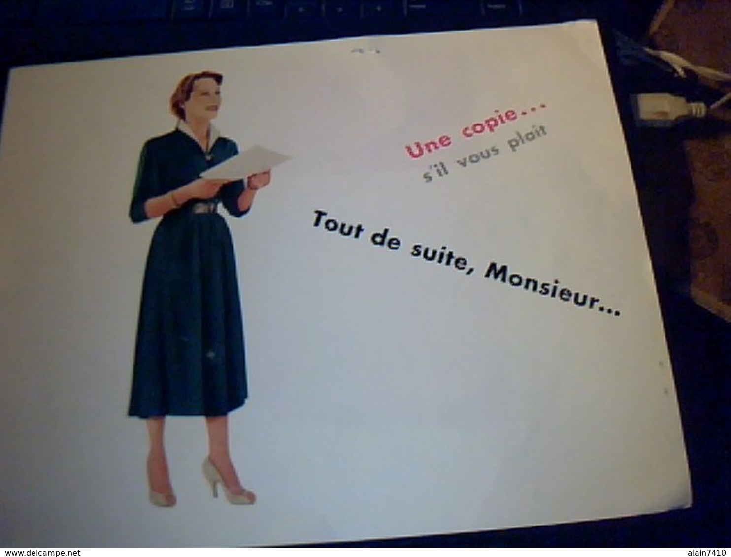 Publicitè Ancienne Tract " Machine Secretary Marque  MIESOTA De France Usine Thermo/fax Paris Bd Serrurier Annèe 50?? - Reclame