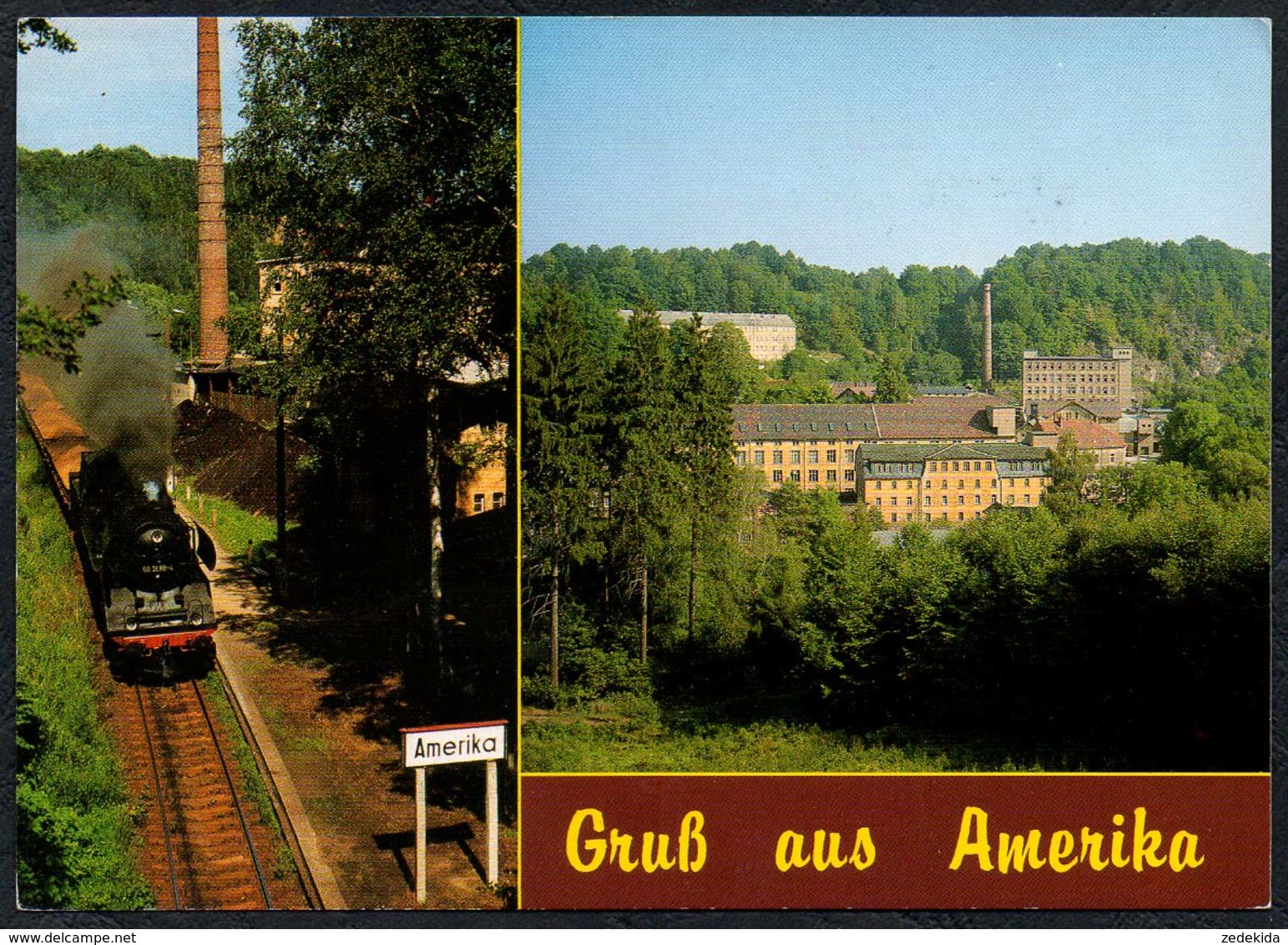 C4924 - Arnsdorf Kr. Rochlitz OT Amerika - Kammgarnspinnerei Fabrik - Thomas Böttger - Eisenbahn - Rochlitz