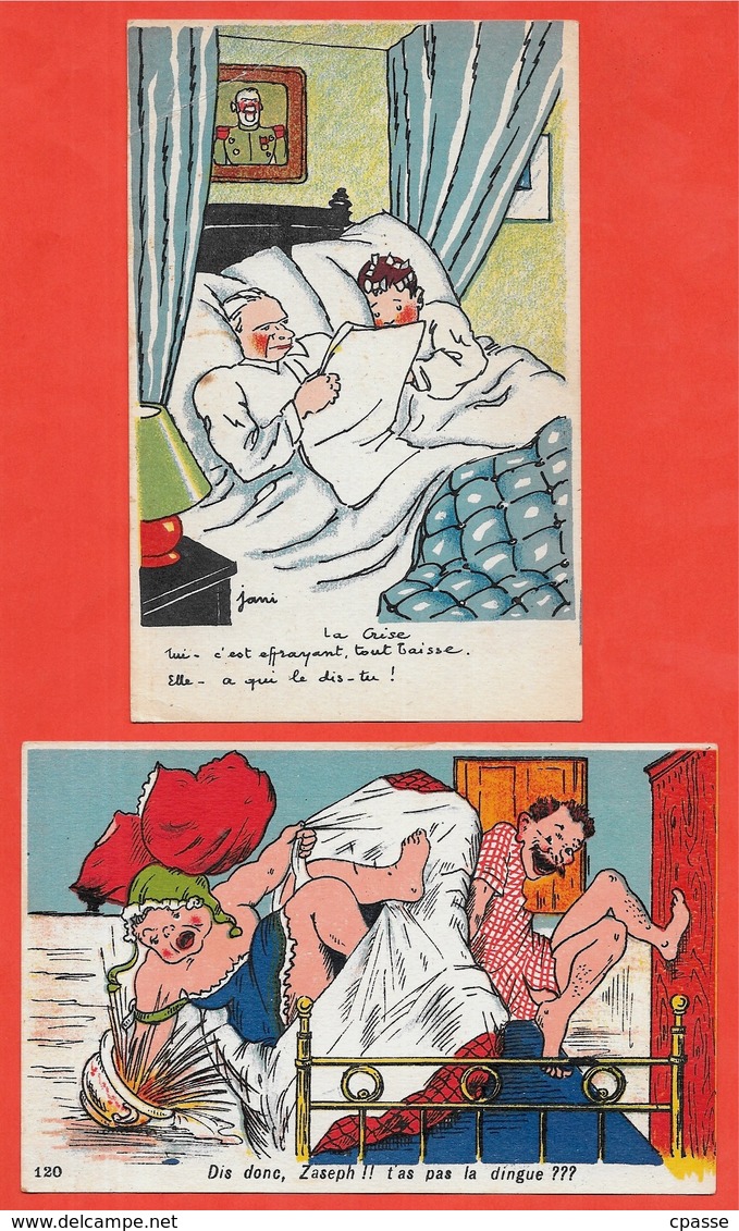 CPA CPSM HUMOUR Couples "AU LIT" (Lot De 5) Couple - Humor