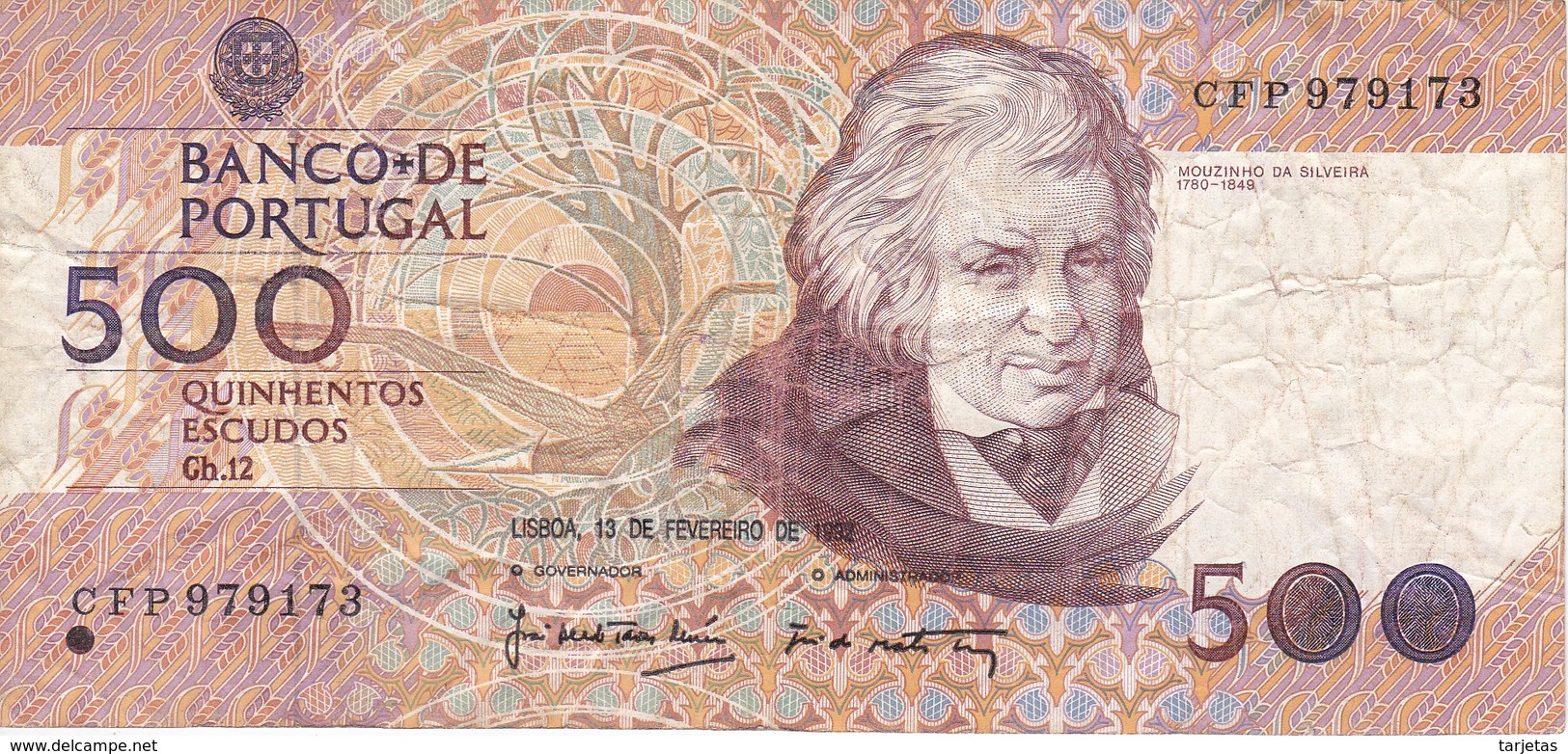 BILLETE DE PORTUGAL DE 500 ESCUDOS  DEL AÑO 1992 (BANKNOTE-BANK NOTE) - Portugal