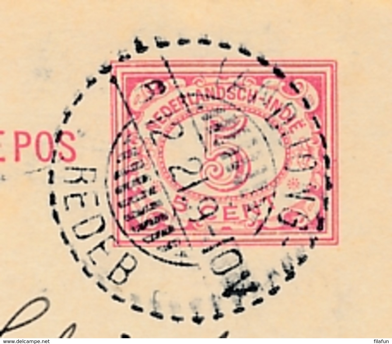 Nederlands Indië - 1921 - 5 Cent Briefkaart + 2,5 Cent Van LB TANDJONGREDEB Naar Amersfoort - Indes Néerlandaises