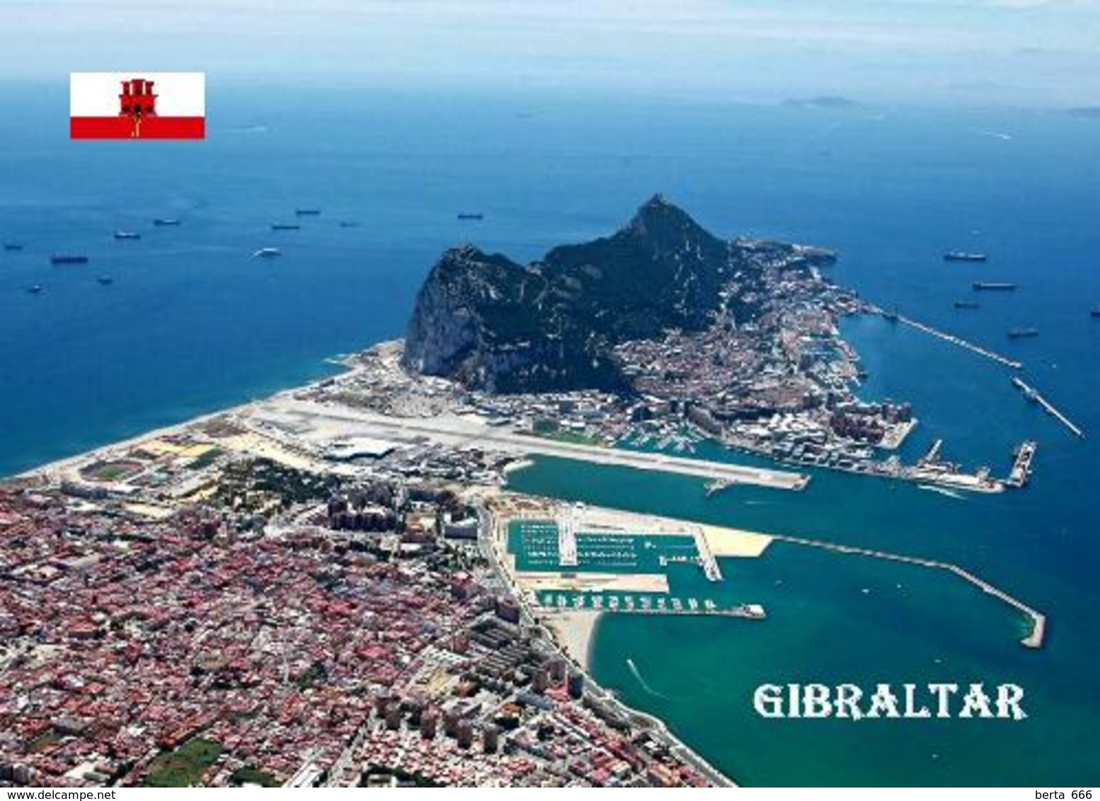 Gibraltar Rock Aerial View New Postcard - Gibraltar