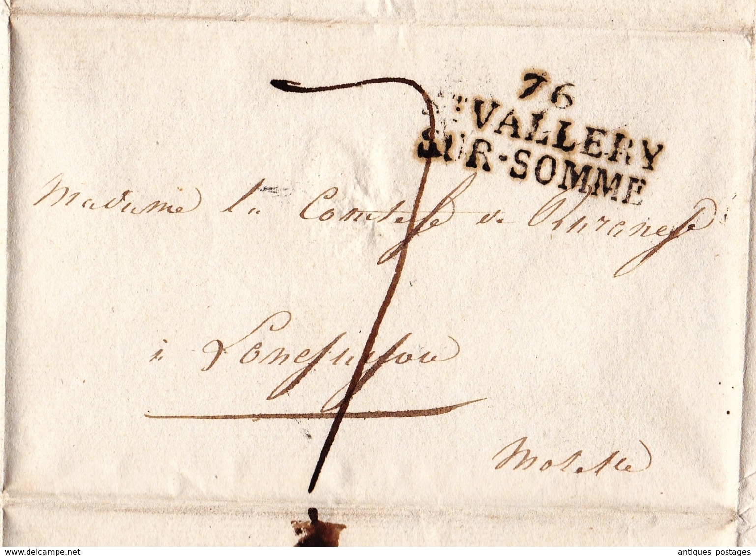 Lettre 1819 Saint Valery Sur Somme Forges De Longuyon Moselle Comtesse Hardy De Rurange - 1801-1848: Précurseurs XIX