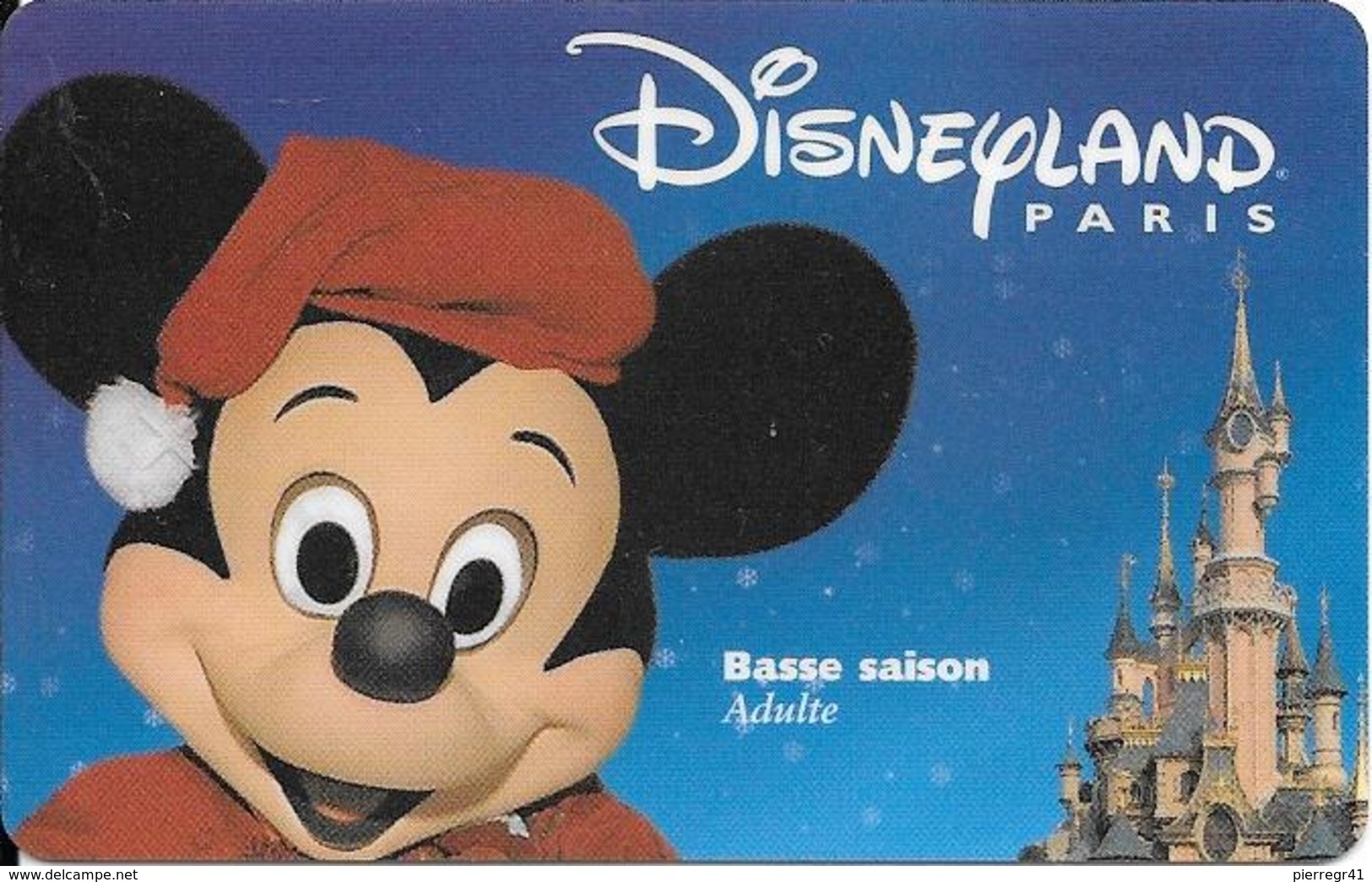 PASS--DISNEYLAND-MICKEY-ADULTE-BASSE SAISON-GEMPLUS-99/01/MIK-V° VALIDE 2 JOURS Saison Basse-TBE- +RARE - Passeports Disney