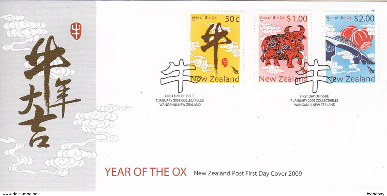 New Zealand 2009 FDC Year Of The Ox Lunar New Year Set Of 3 - FDC