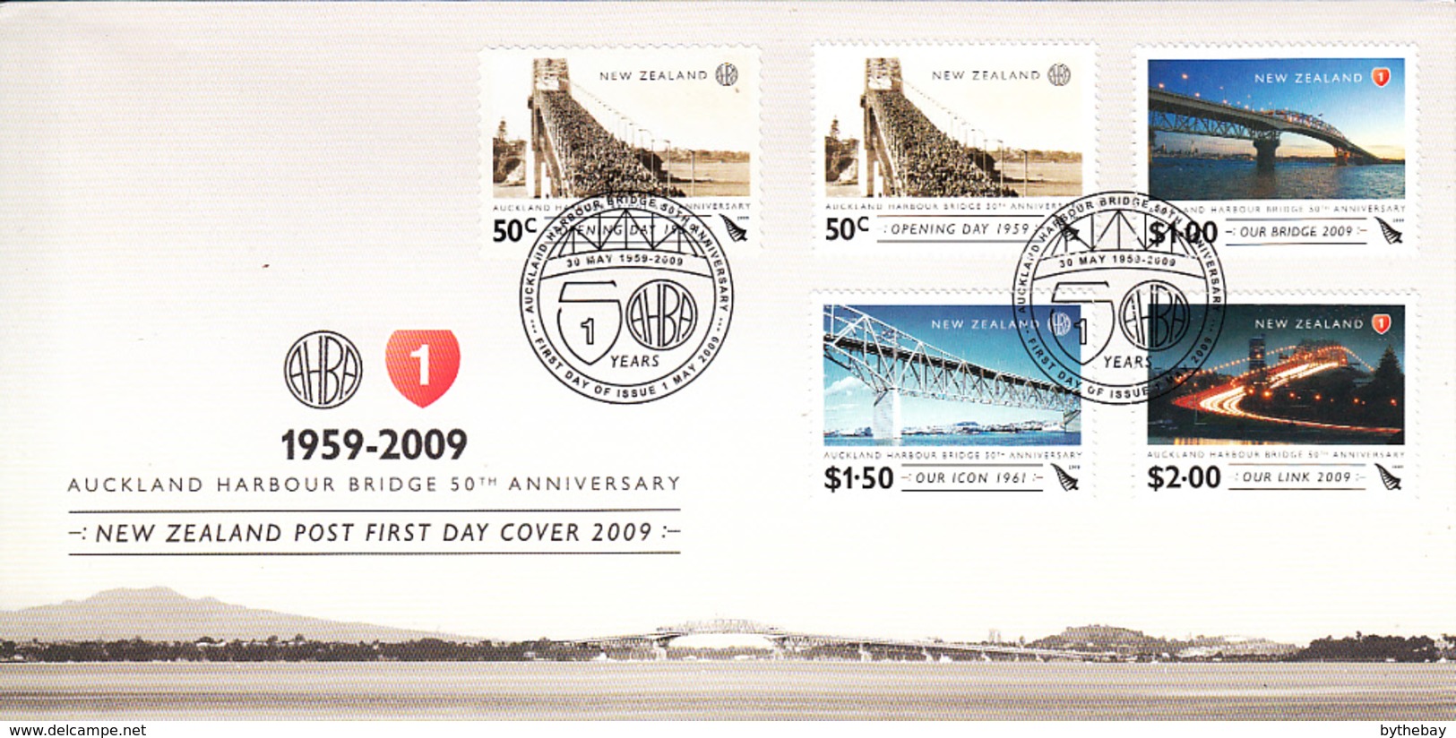 New Zealand 2009 FDC Auckland Harbour Bridge 50 Years Set Of 5 - FDC