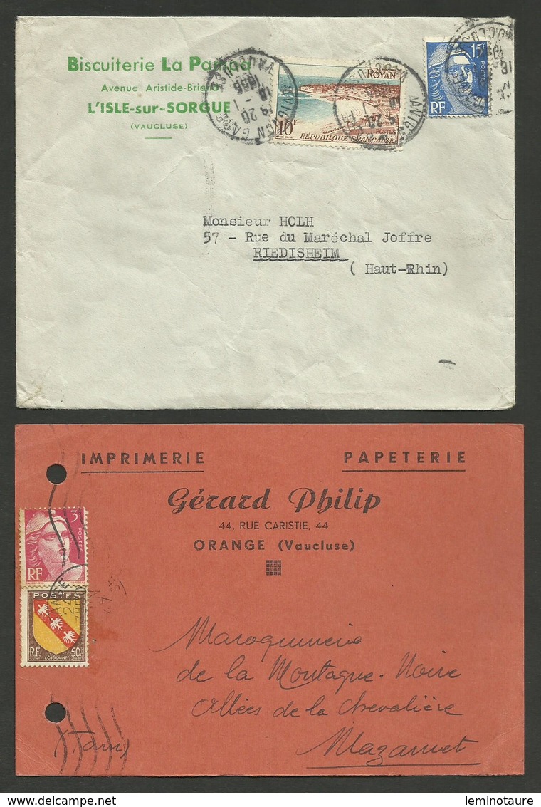 84 - VAUCLUSE / Lot 2 Documents Commerciaux / Imprimerie ORANGE & Biscuiterie L'ISLE SUR LA SORGUE - 1921-1960: Période Moderne